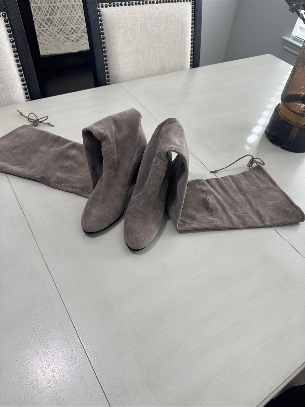 Stuart Weitzman Gray Suede Over-the-Knee Boots